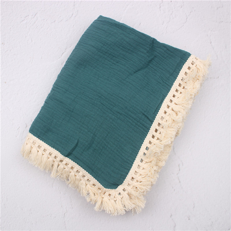 Double yarn baby towel
Tassel newborn towel