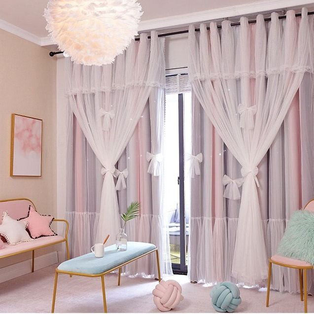 Elegant Nordic Hollow Star Pattern Blackout Curtains - AVENWU