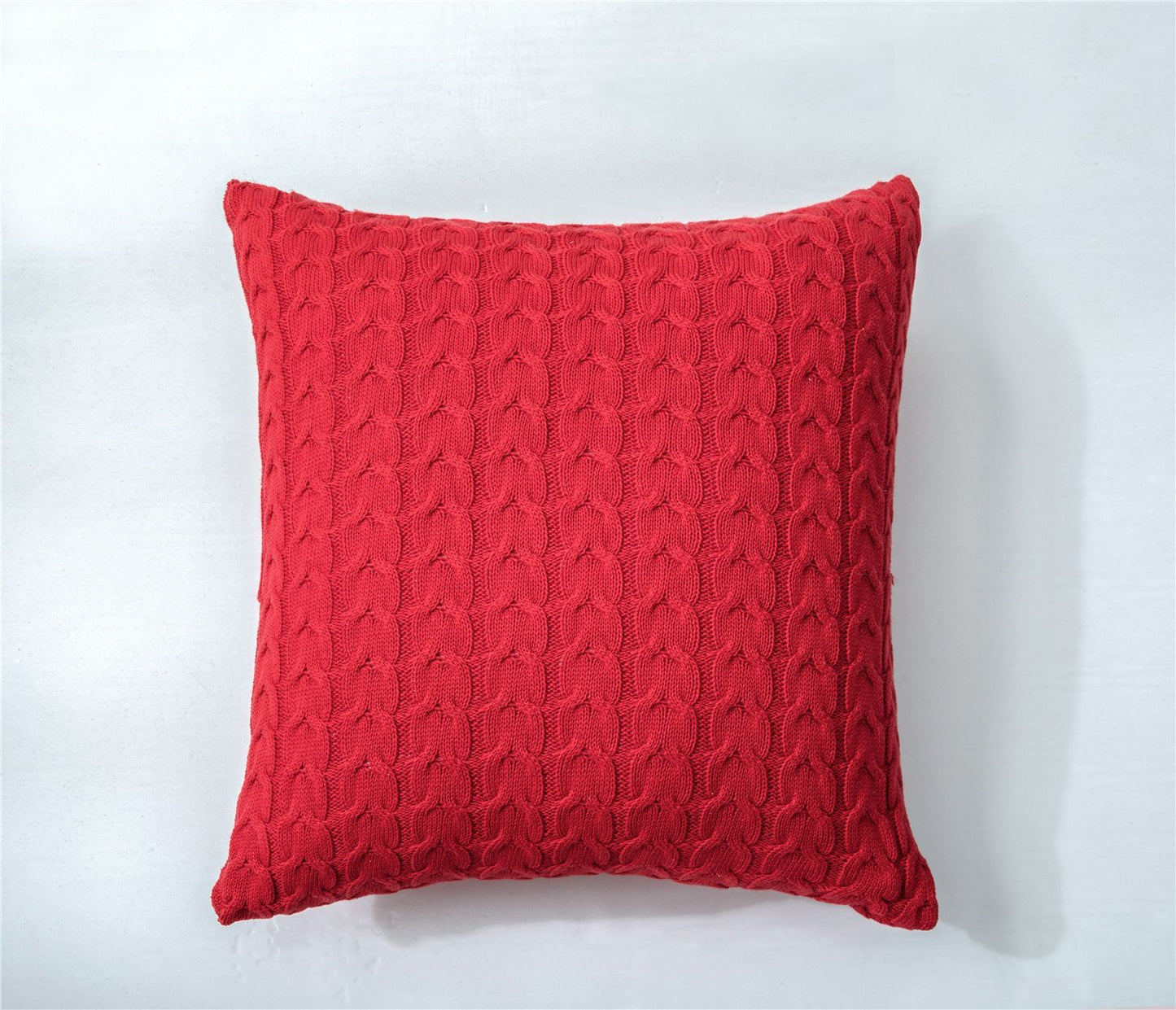 Woven Nordic minimalist pillowcase on a modern sofa in a neutral living room