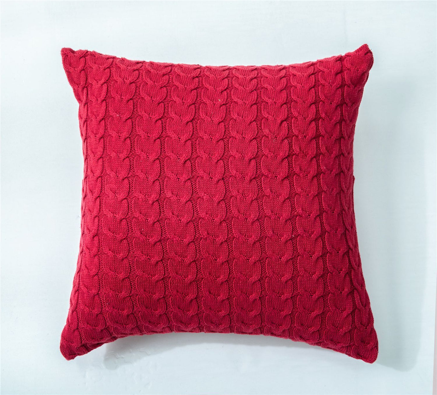 Woven Nordic minimalist pillowcase on a modern sofa in a neutral living room