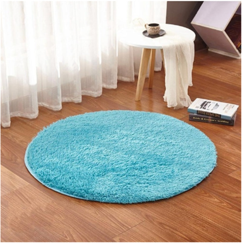 Soft carpet floor mat placed in a cozy living room extending into a modern bedroom setting