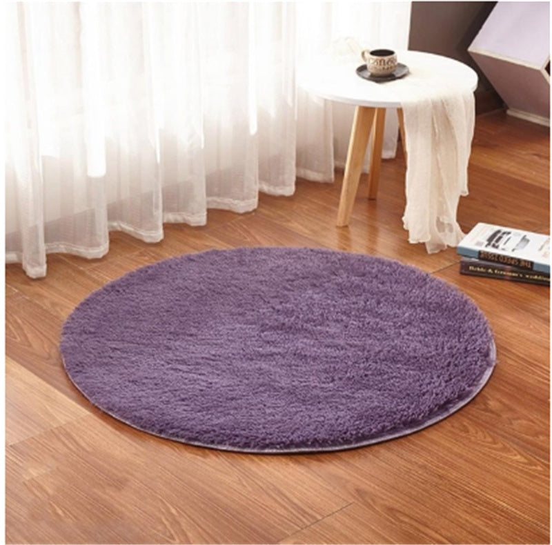 Soft carpet floor mat placed in a cozy living room extending into a modern bedroom setting