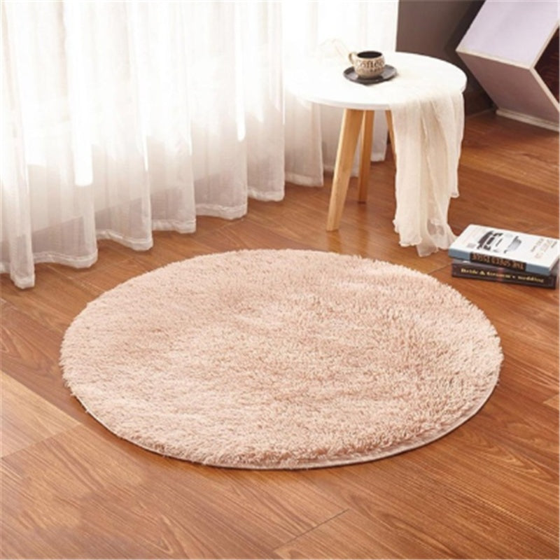 Soft carpet floor mat placed in a cozy living room extending into a modern bedroom setting