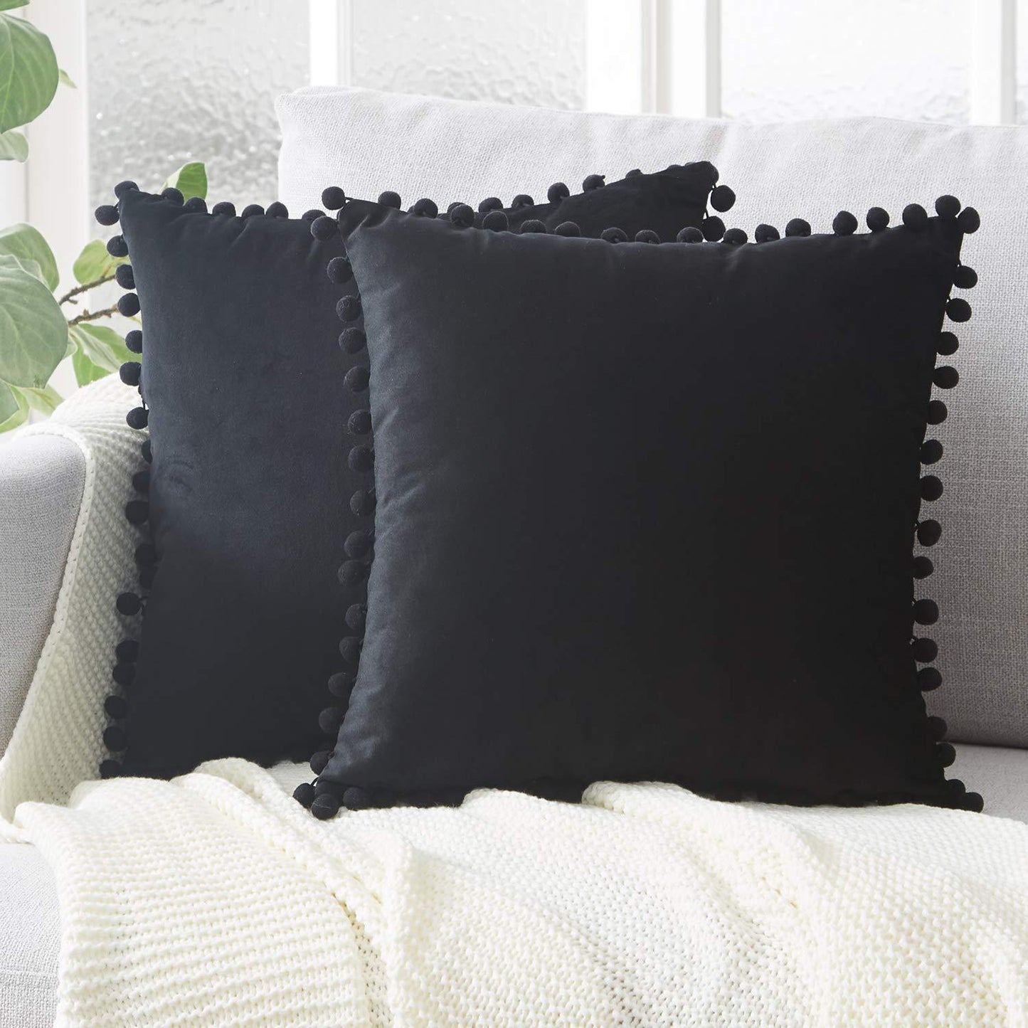 Wind velvet solid color cushion cover placed on an office chair in a stylish workspace