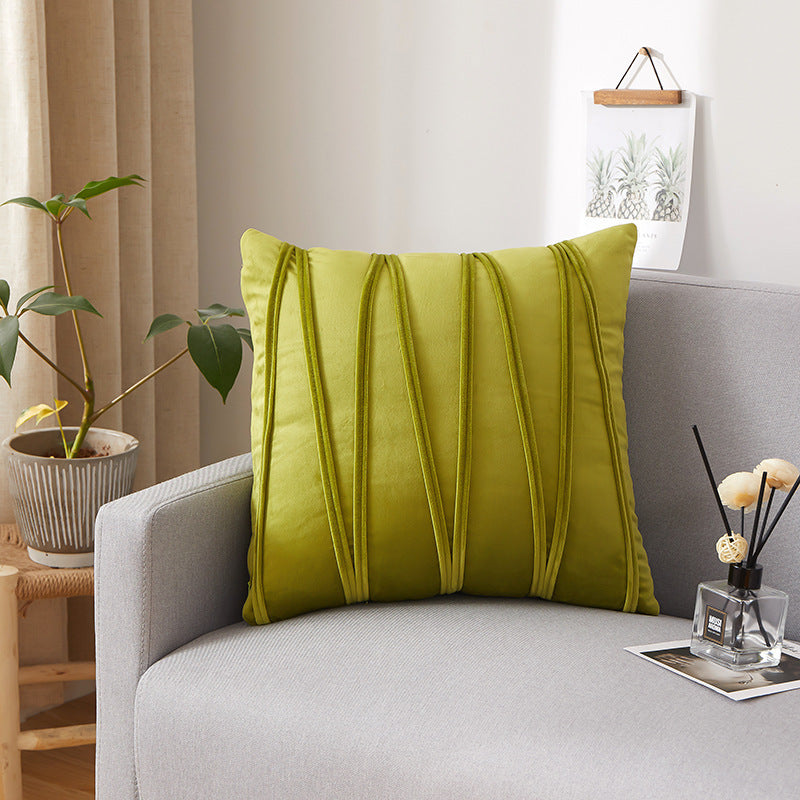 Vertical Stripe Velvet Cushion Cover – Soft Decorative Pillowcase for Sofa & Bed