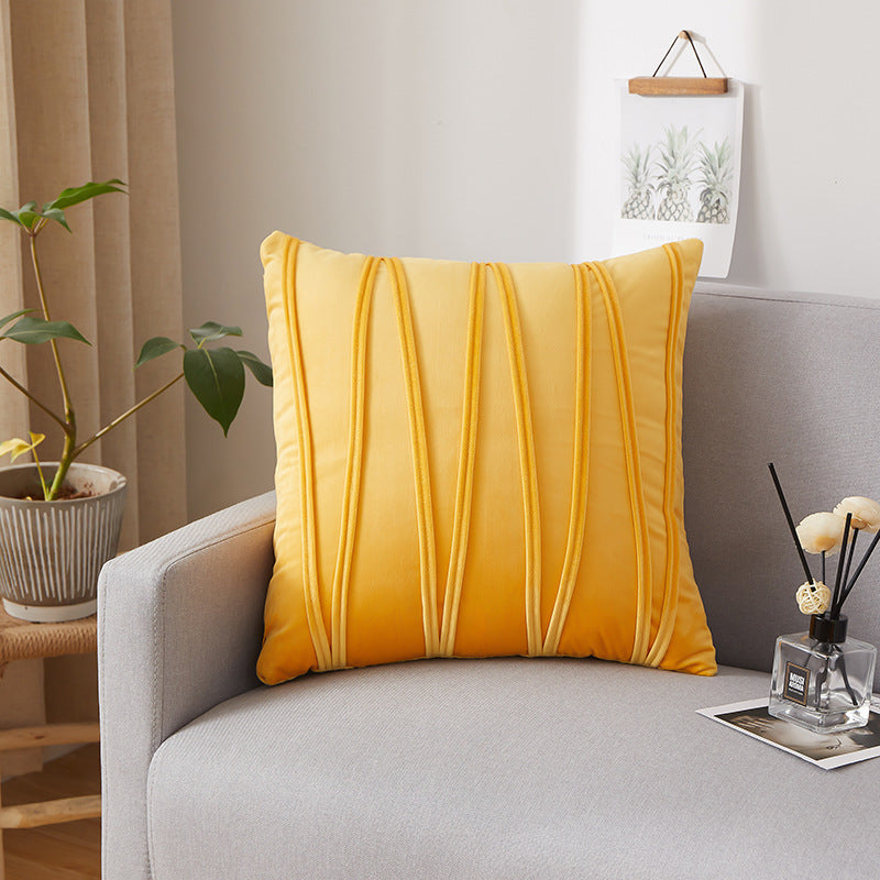 Vertical Stripe Velvet Cushion Cover – Soft Decorative Pillowcase for Sofa & Bed