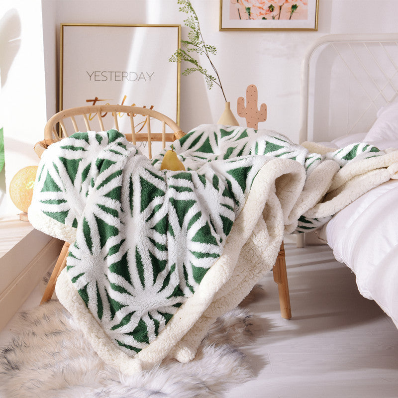 Lamb velvet siesta blanket
Thickened jacquard throw