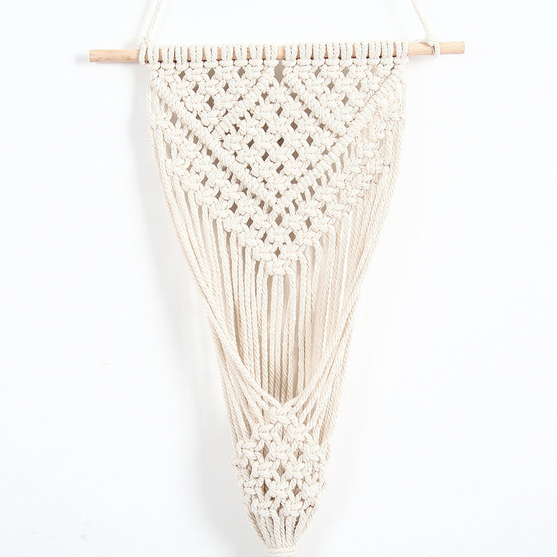 Woven net flower basket wall decoration for home and shop displays.