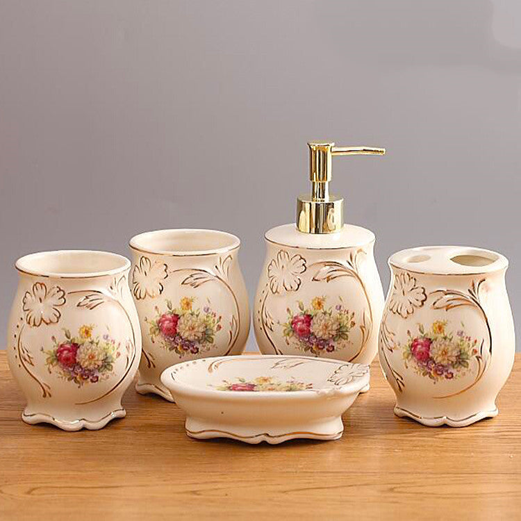 Five-piece bathroom kit