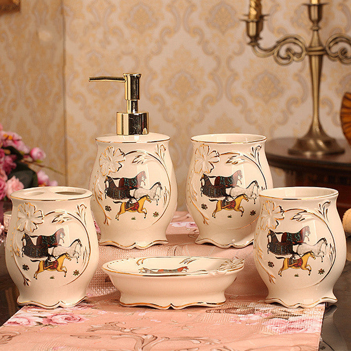 Five-piece bathroom kit