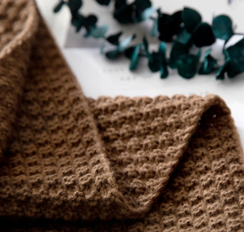 Nordic Fringed Knit Wool Blanket – Soft Throw for Sofa, Office & Travel - AVENWU