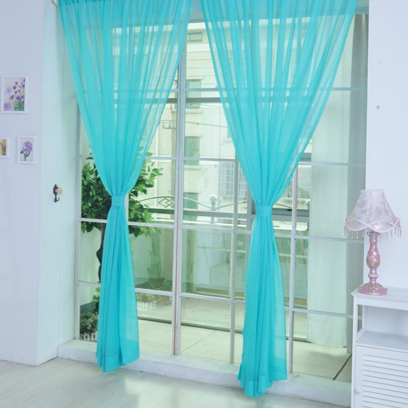 Solid Color Transparent Glass Mesh Curtains – Punch-Free & Ready-Made for Modern Windows - AVENWU