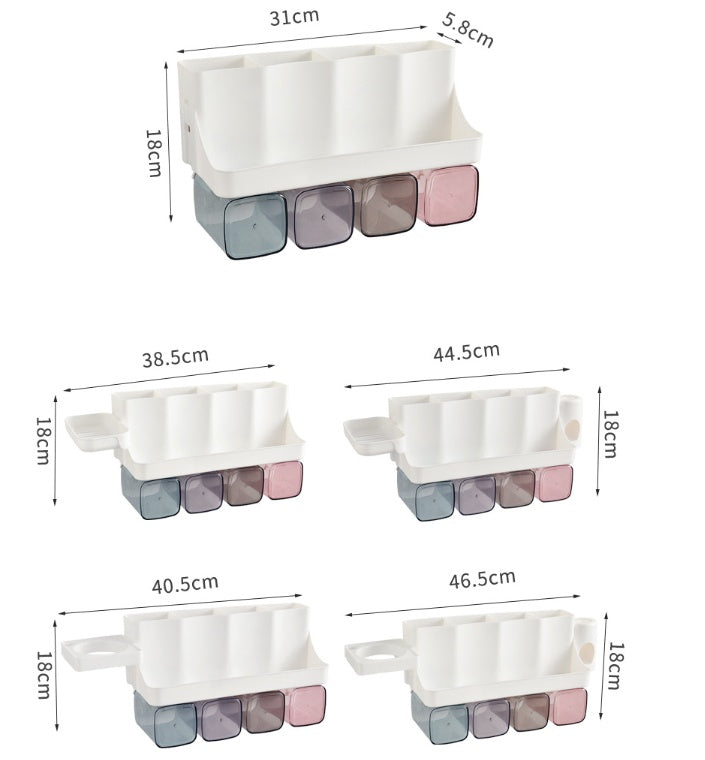 Suction bathroom shelving