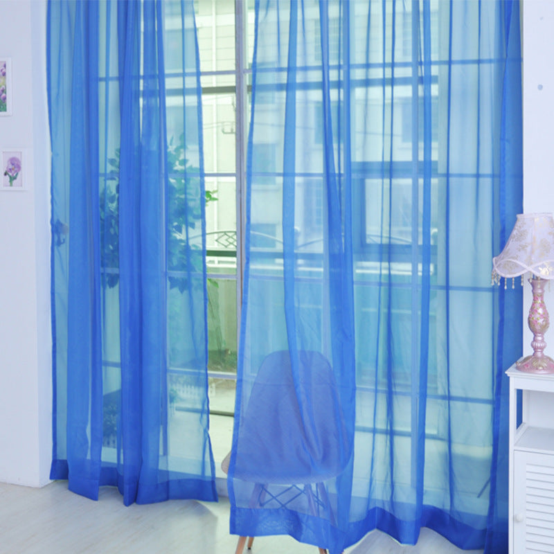 Solid Color Transparent Glass Mesh Curtains – Punch-Free & Ready-Made for Modern Windows - AVENWU