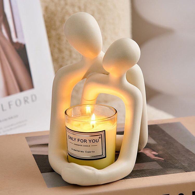 Romantic couple resin statue for modern home décor and gifting.