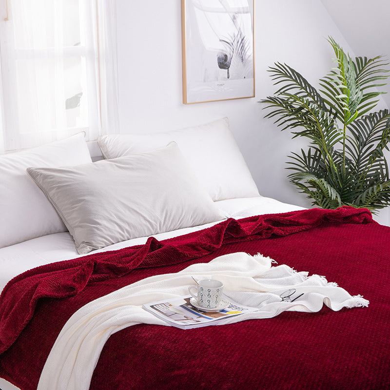 Thick winter throw blanket
Textured flannel sofa blanket