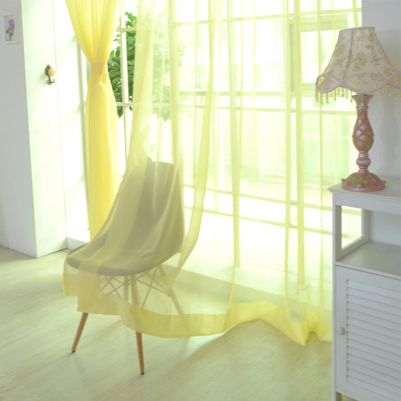 Solid Color Transparent Glass Mesh Curtains – Punch-Free & Ready-Made for Modern Windows - AVENWU
