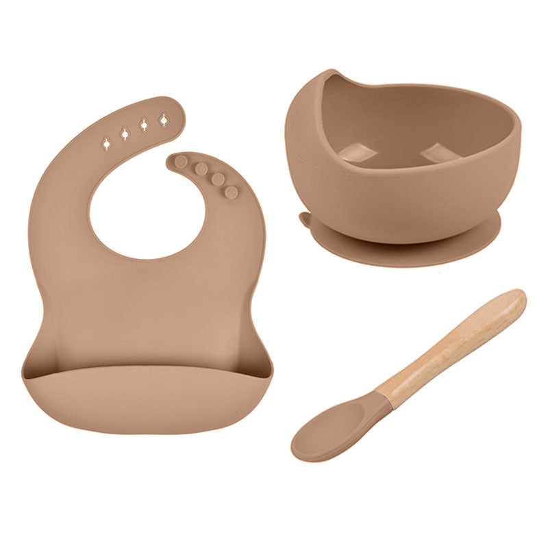 Silicone bib and spoon
Wooden baby spoon