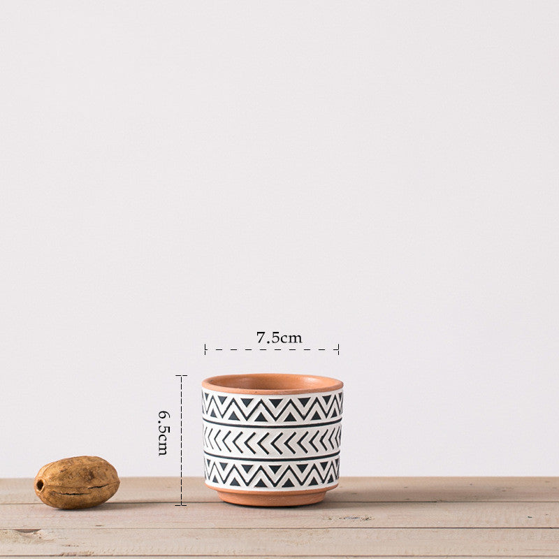 Nordic style ceramic geometric flower pots for modern home décor.