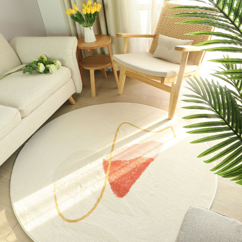 Round carpet in a cozy bedroom balcony space with natural light and soft INS Wind décor