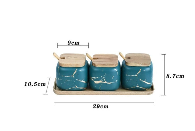 Nordic gold marble jar set with luxury modern home décor design.