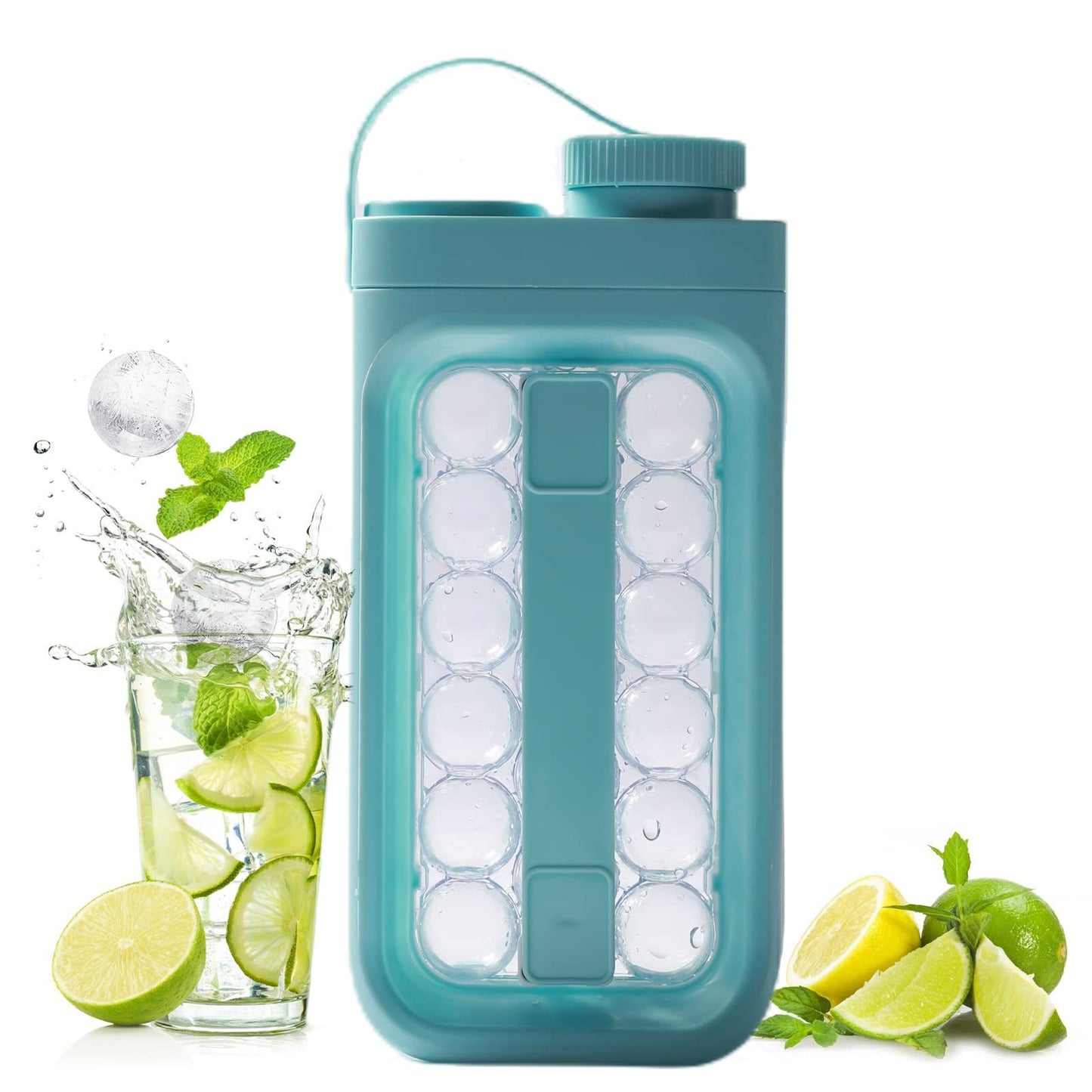 Portable ice ball kettle with quick release for summer drinks.