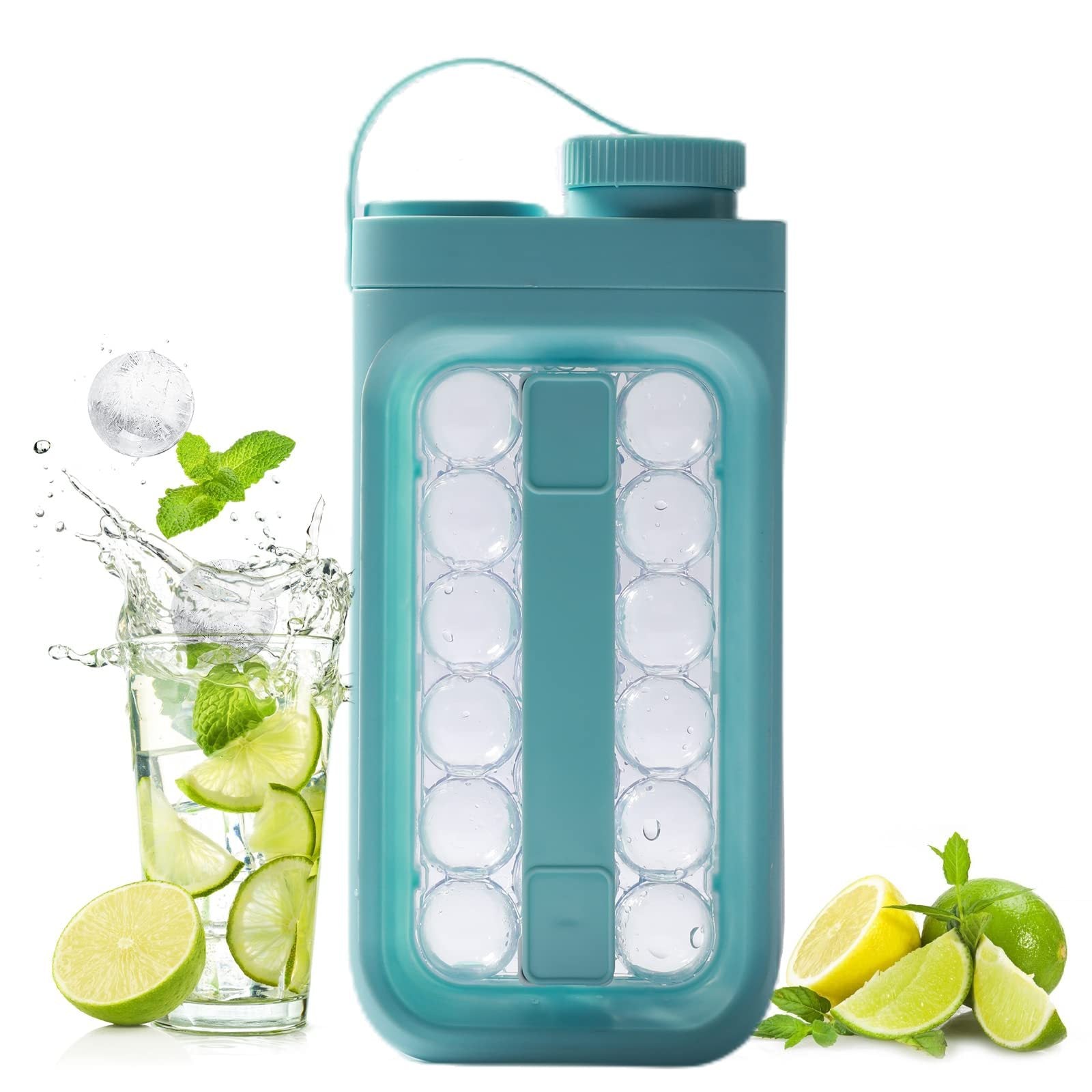 Portable ice ball kettle with quick release for summer drinks.