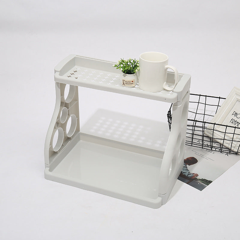 Multi-layer kitchen storage shelf organizer for modern kitchens.