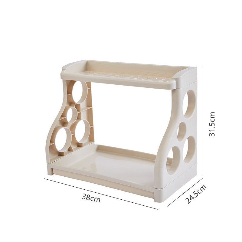 Multi-layer kitchen storage shelf organizer for modern kitchens.