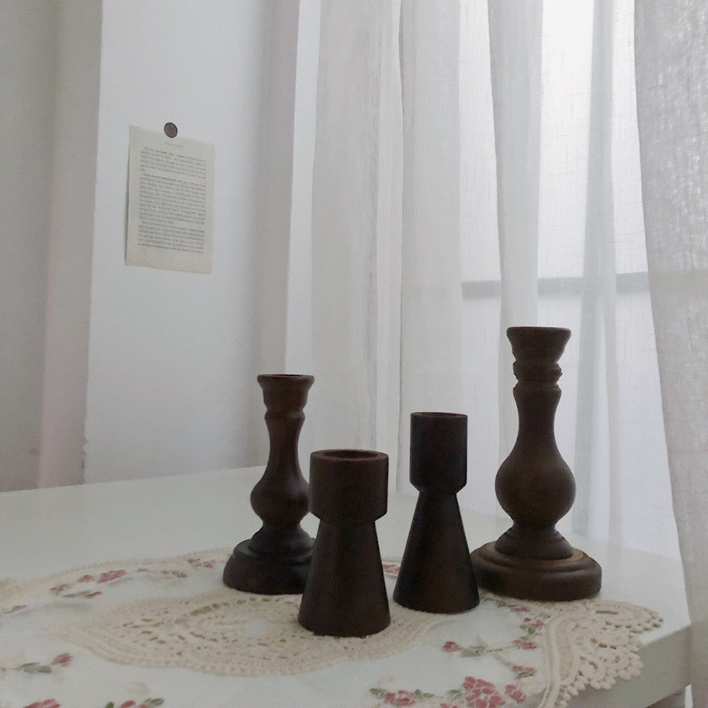 wooden candle holder