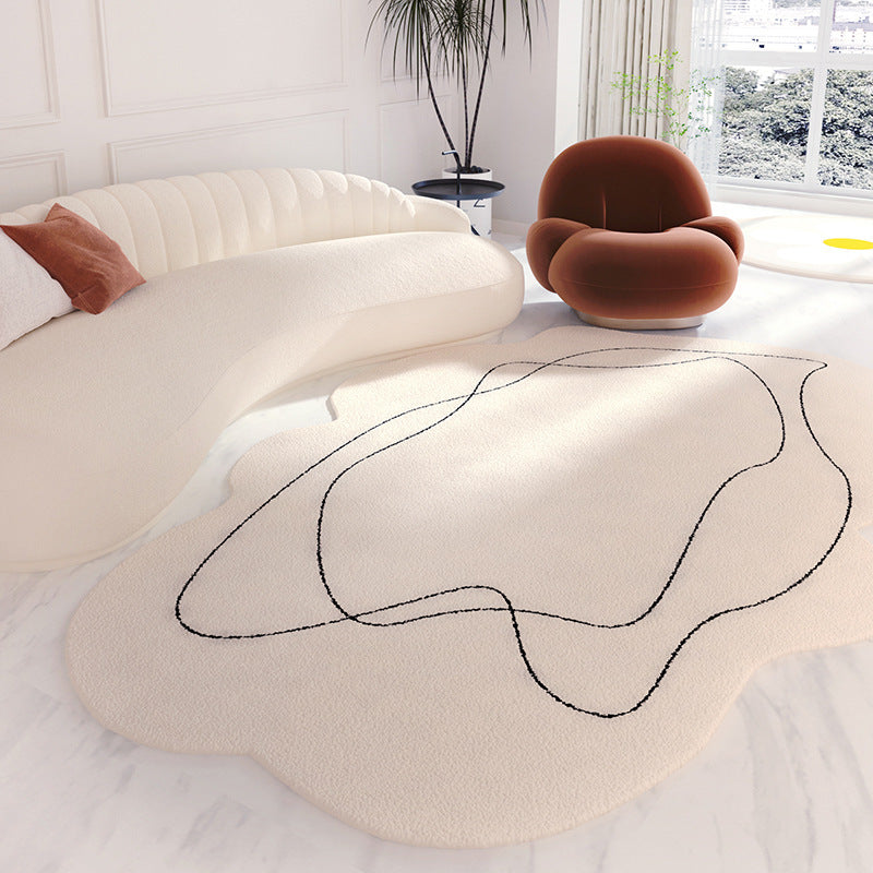 Cream style carpet placed in a cozy bedroom corner extending into a sunny balcony space