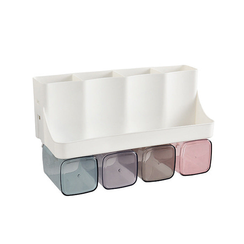 Suction bathroom shelving