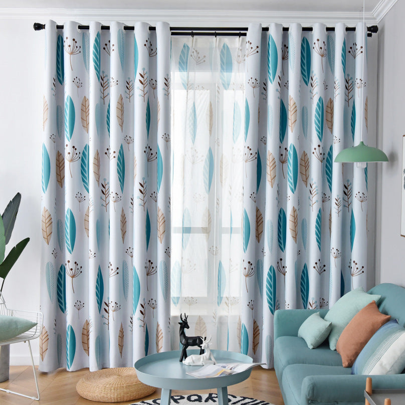 Nordic Leaf Pattern Blackout Curtains – Modern Shading Solution for Bedroom & Living Room - AVENWU