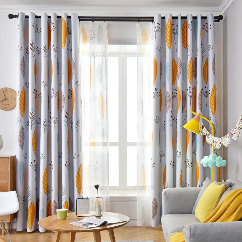 Nordic Leaf Pattern Blackout Curtains – Modern Shading Solution for Bedroom & Living Room - AVENWU