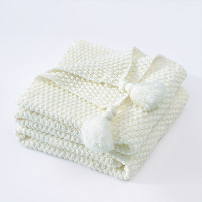 Knitted sofa cover throw

Office nap blanket