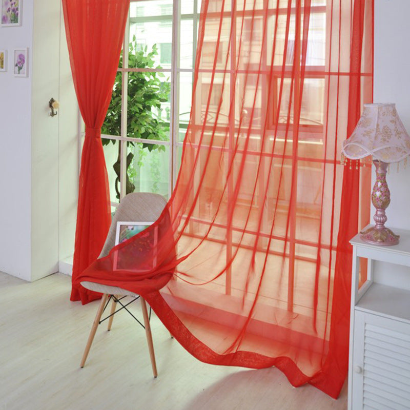 Solid Color Transparent Glass Mesh Curtains – Punch-Free & Ready-Made for Modern Windows - AVENWU