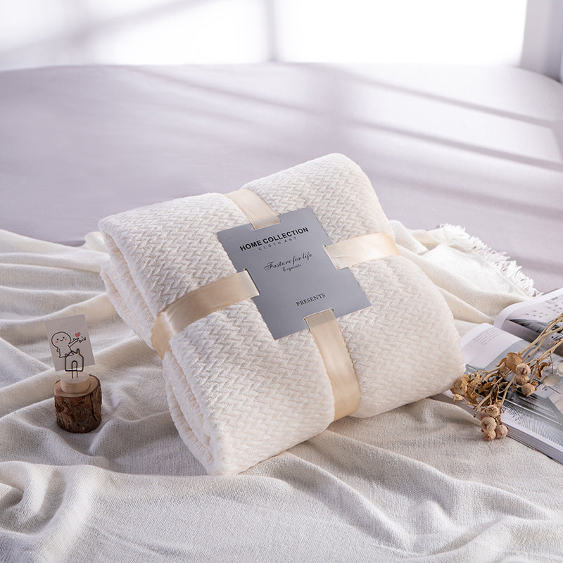 Thick winter throw blanket

Textured flannel sofa blanket