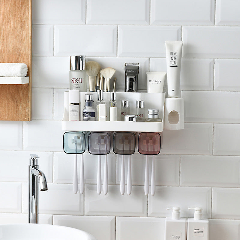 Suction bathroom shelving