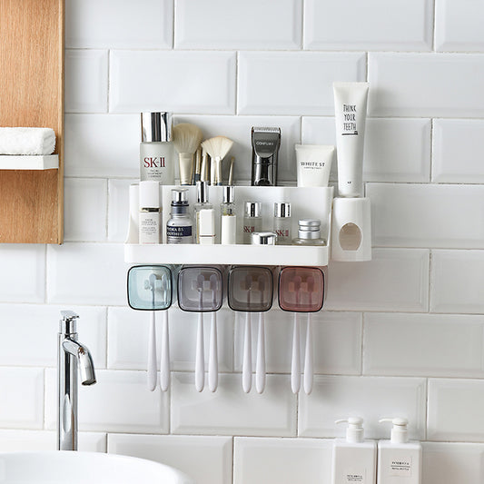 Suction bathroom shelving