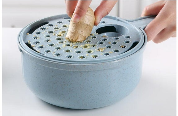 Premium 8-in-1 Mandoline Slicer with peeler and strainer for vegetables.
