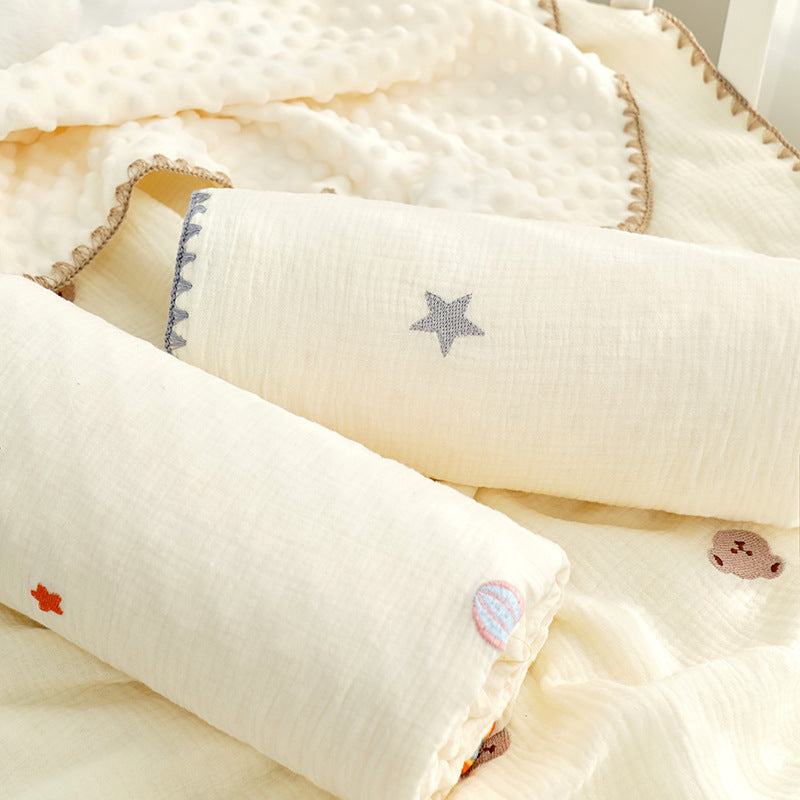 Crepe baby blanket

Newborn soothing blanket

