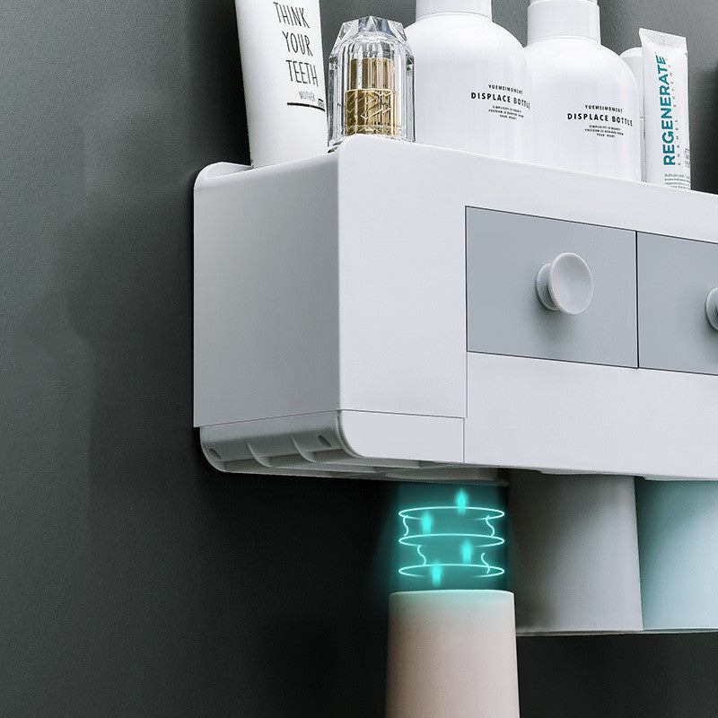 Wall-mounted bathroom organizer

