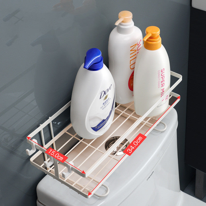 No-drill toilet shelf

