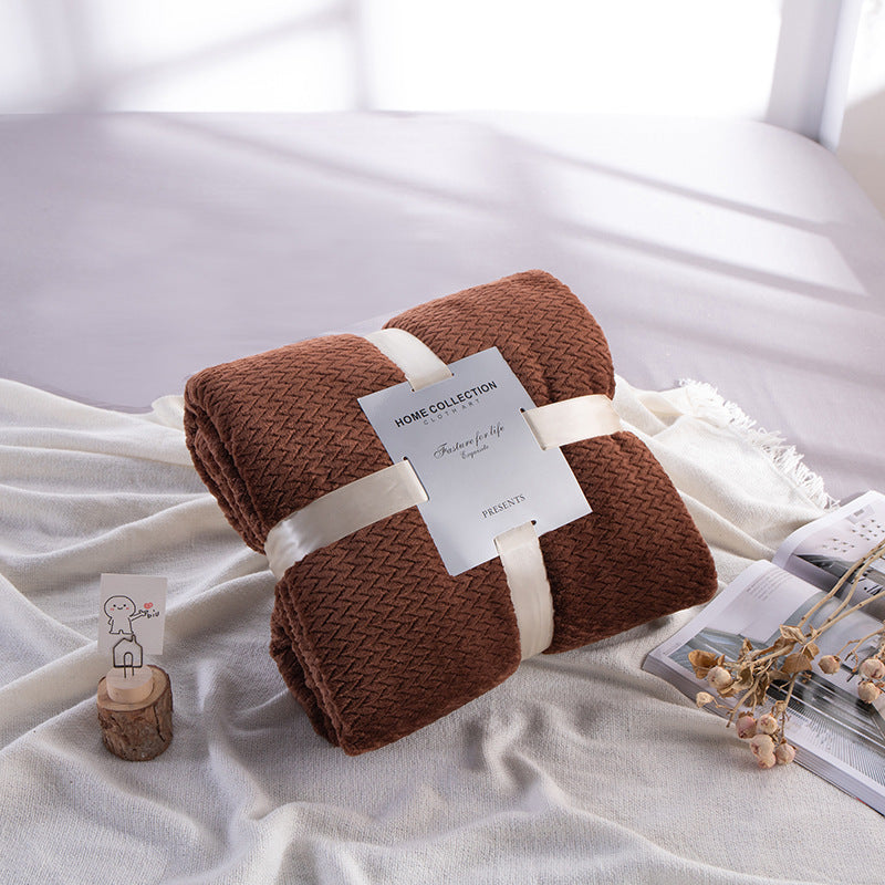 Thick winter throw blanket

Textured flannel sofa blanket