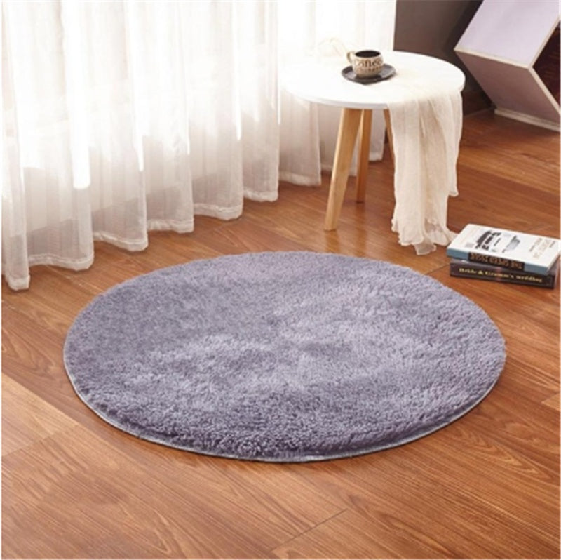 Soft carpet floor mat placed in a cozy living room extending into a modern bedroom setting

