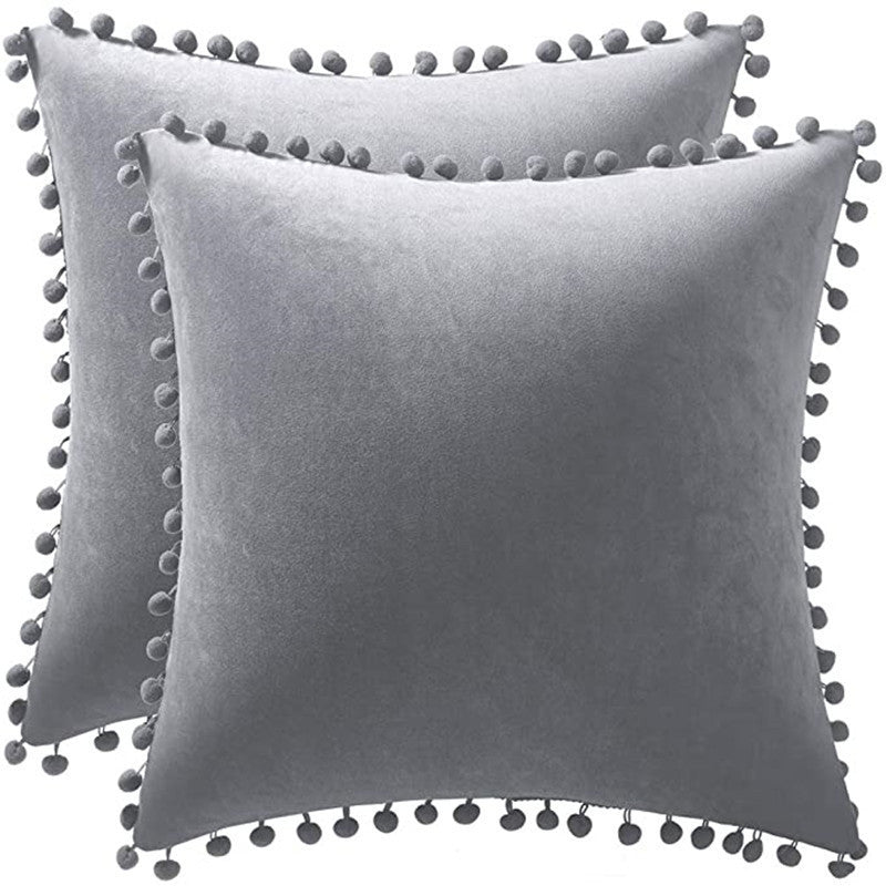 Wind velvet solid color cushion cover placed on an office chair in a stylish workspace

