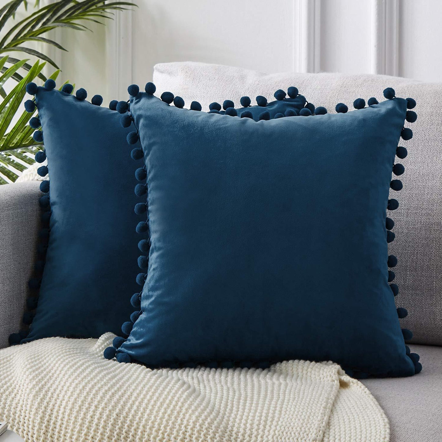 Wind velvet solid color cushion cover placed on an office chair in a stylish workspace

