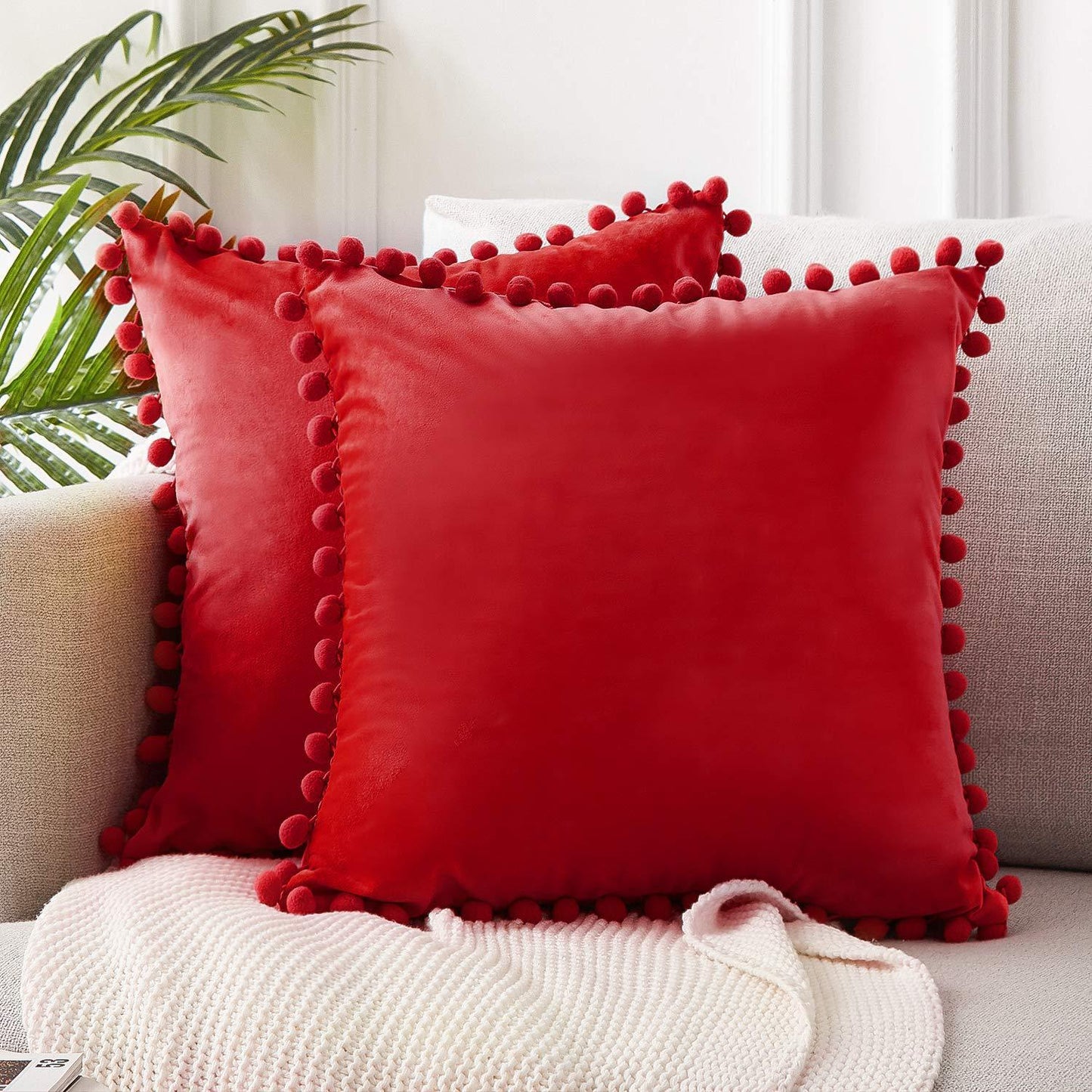 Wind velvet solid color cushion cover placed on an office chair in a stylish workspace

