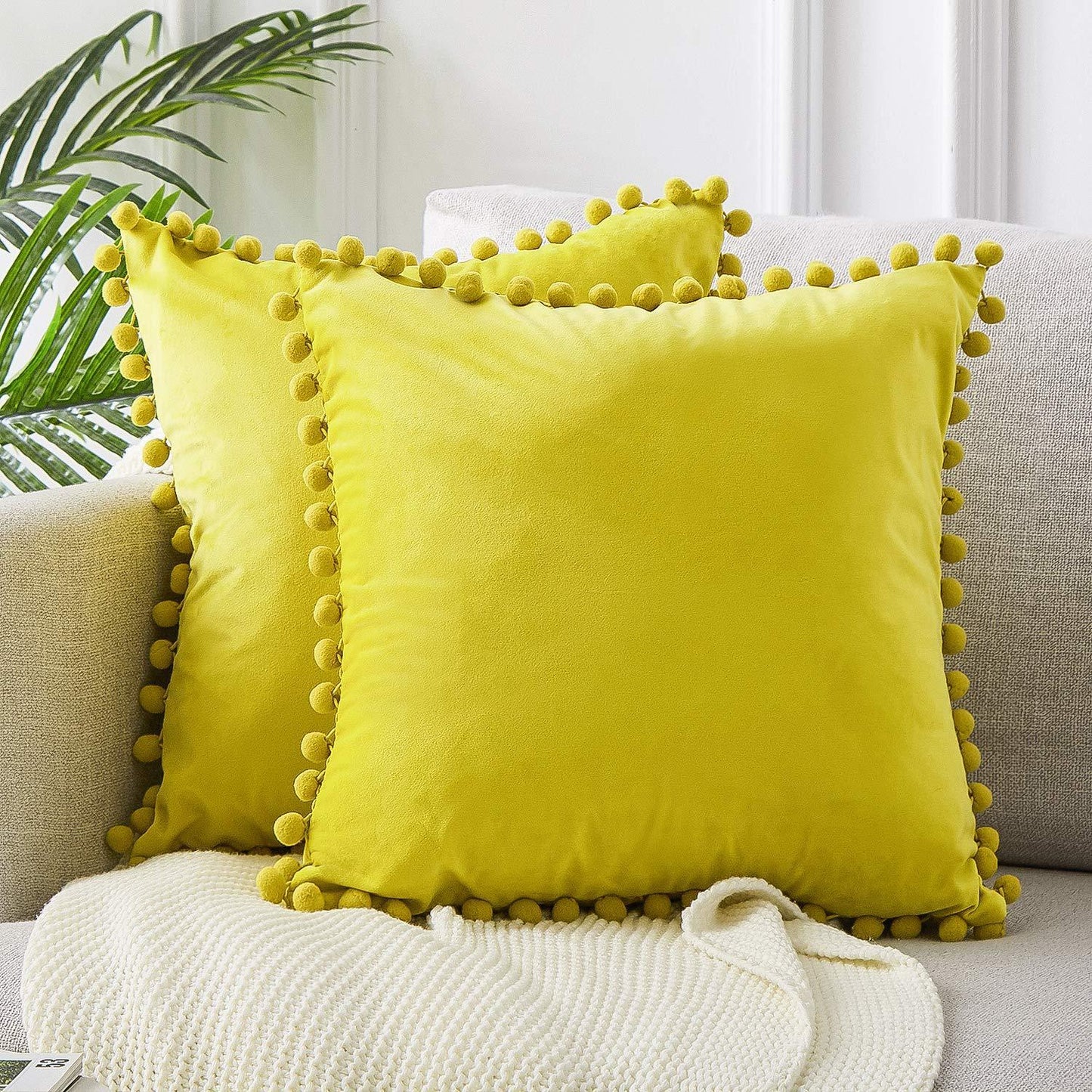 Wind velvet solid color cushion cover placed on an office chair in a stylish workspace

