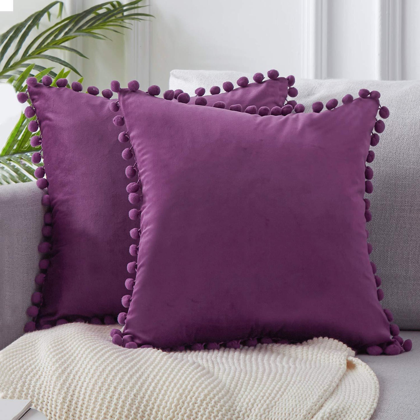 Wind velvet solid color cushion cover placed on an office chair in a stylish workspace

